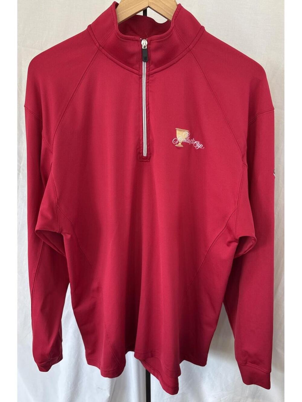 Oxford Golf 2024 President's Cup Men's Size L Red Pullover Quarter Zip Super Dry